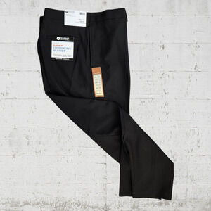 Haggar Black Classic Fit Straight Leg Cross Weave Heather Dress Pants Size 38x29